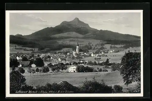 AK Wertach i. Allgäu, Totalansicht mit Bergen