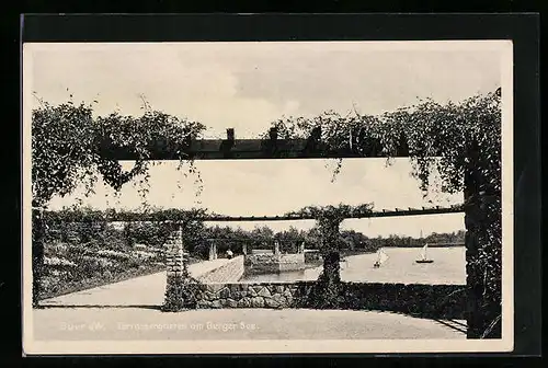 AK Buer i. W., Terrassengarten am Berger See