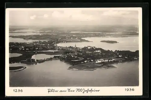 AK Plön am See, Gesamtansicht aus der Vogelschau, 700 Jahrfeier 1936