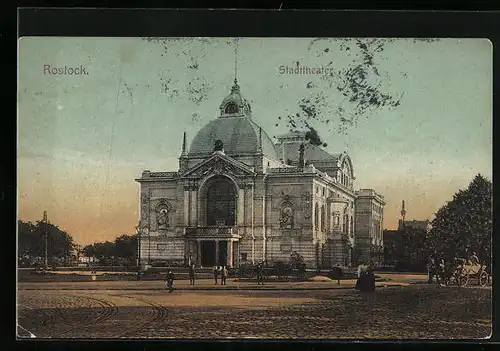 AK Rostock, Ansicht vom Stadttheater