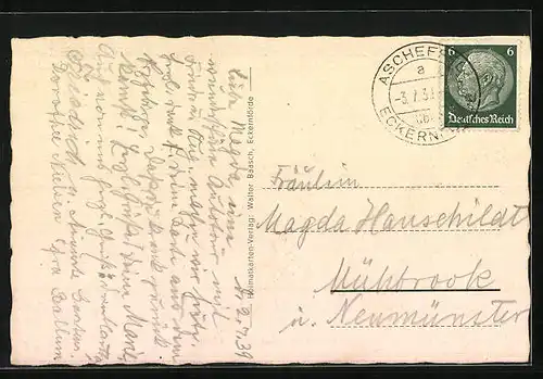 AK Ascheffel / Hüttener Berge, Bismarckdenkmal auf dem Aschberg