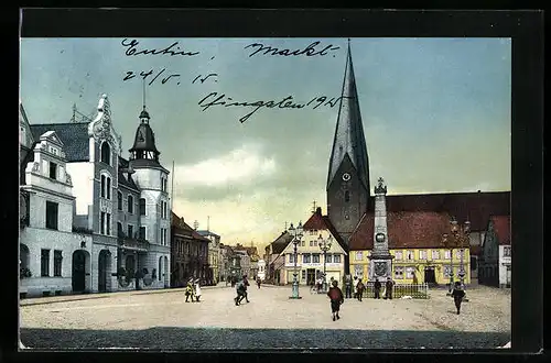 AK Eutin, Markt mit Kirche