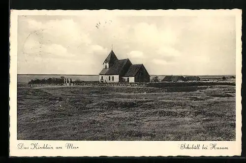 AK Schobüll bei Husum, Das Kirchlein am Meer