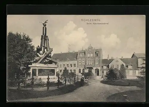 AK Schleswig, Ortspartie beim Kanonendenkmal