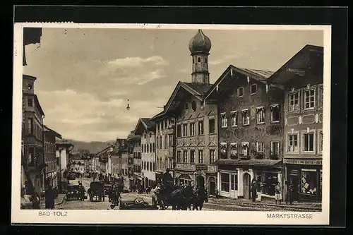 AK Bad Tölz, Marktstrasse mit Geschäften