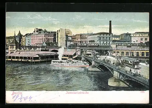 AK Berlin, Jannowitzbrücke mit Strassenbahn