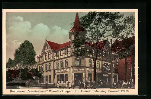 AK Ober-Ricklingen, Restaurant Vereinshaus, Inh. Heinrich Mensing