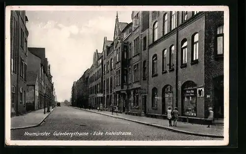 AK Neumünster, Gutenbergstrasse-Ecke Kielerstrasse