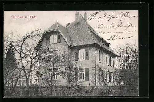 AK Sexau, Blick auf das Pfarrhaus