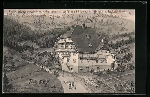 AK Rinken, Gasthaus zum Jägerheim, Bes. Joseph Dietsche