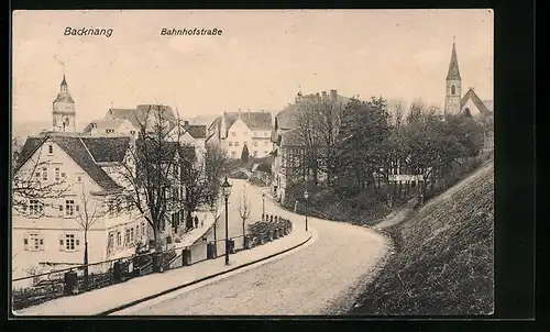 AK Backnang, Partie aus der Bahnhofstrasse