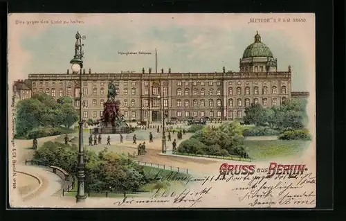 Lithographie Berlin, Königliches Schloss, Halt gegen das Licht