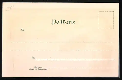 Lithographie Loerrach, Ortsansicht, Amtsgericht, Schloss Rötteln