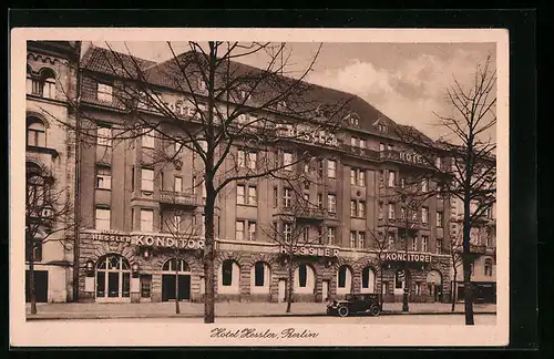 AK Berlin-Charlottenburg, Hotel und Konditorei Hessler Markus Friediger, Kantstrasse 165-66