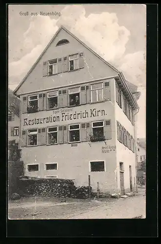 AK Neuenbürg, Gasthaus Restauration Friedrich Kirn, Gebäudeansicht