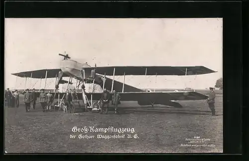 Foto-AK Sanke Nr. 1080: Gross-Kampfflugzeug der Gothaer Waggonfabrik A. G.