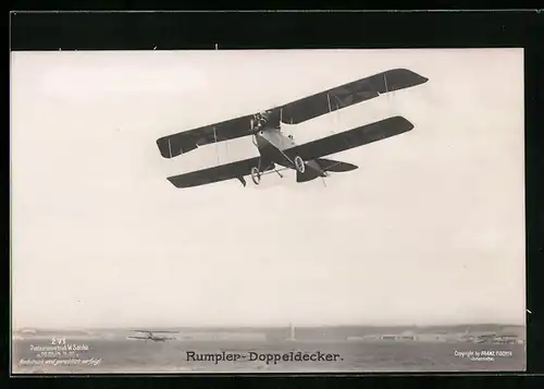 Foto-AK Sanke Nr. 271: Rumpler-Doppeldecker im Flug