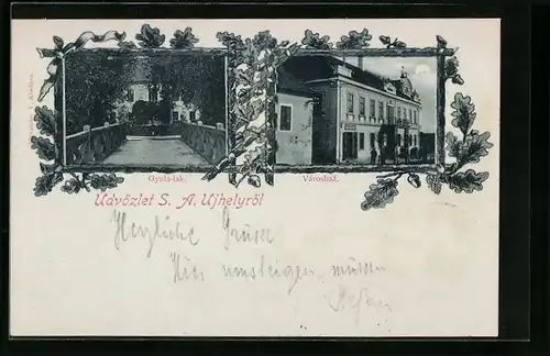 Mondschein-AK Satoraljauhely, Gyula-lak, Városhaz