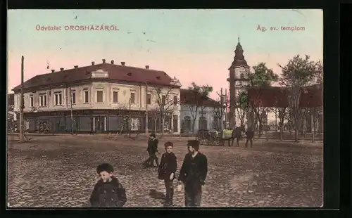 AK Orosházá, Ág. ev. templom