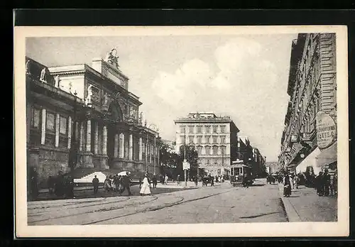 AK Roma, Via Nazionale, Strassenbahn