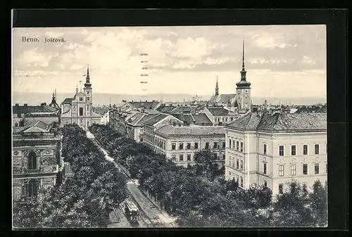 AK Brno, Jostová, Strassenbahn