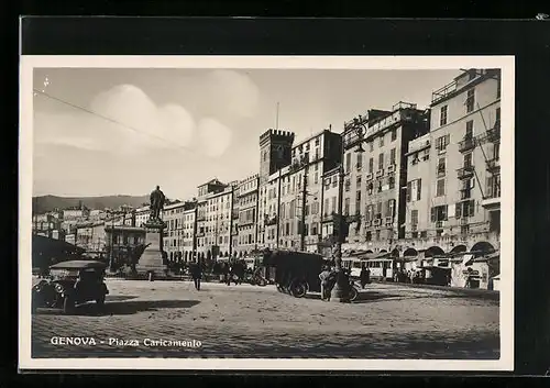 AK Genova, Piazza Caricamento, Strassenbahn