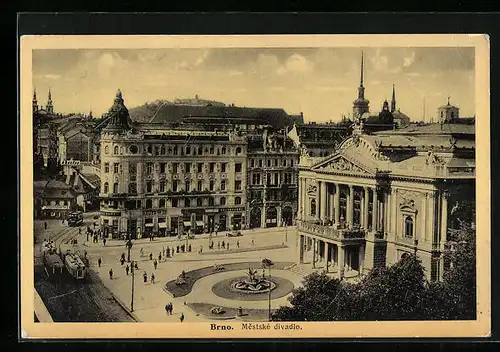 AK Brno, Mestske divadlo, Strassenbahn