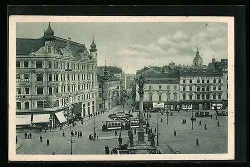 AK Brno, Namesti svobody, Strassenbahn