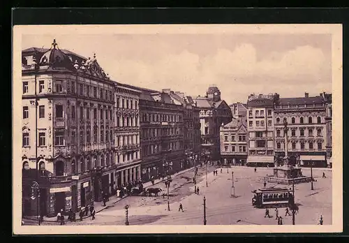 AK Brno, Namesti svobody, Strassenbahn