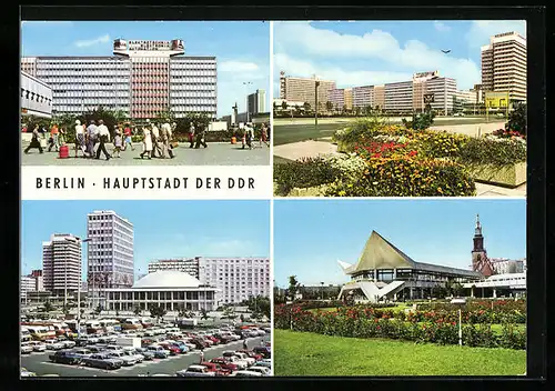AK Berlin, Haus der Elektroindustrie, Am Alexanderplatz, Haus des Lehrers und Kongresshalle