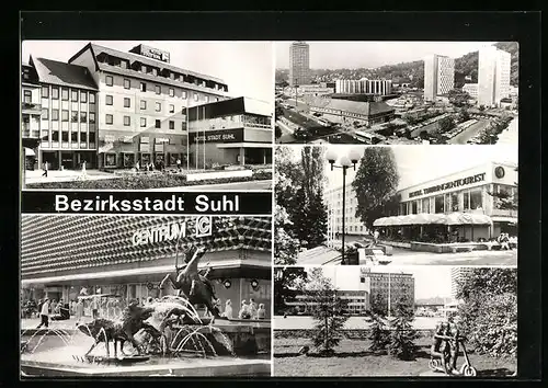 AK Suhl, Hotel Stadt Suhl, Hotel Thüringentourist, Centrum-Warenhaus