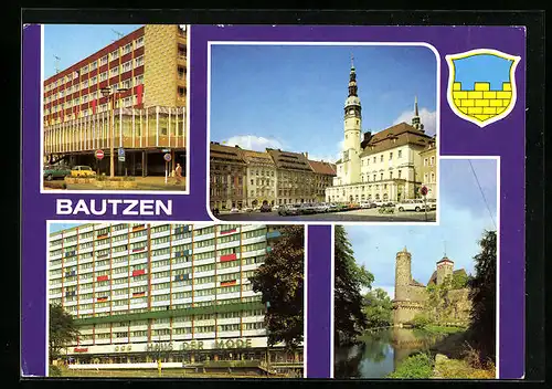 AK Bautzen, HO-Café Lubin, Markt und Rathaus, Haus der Mode