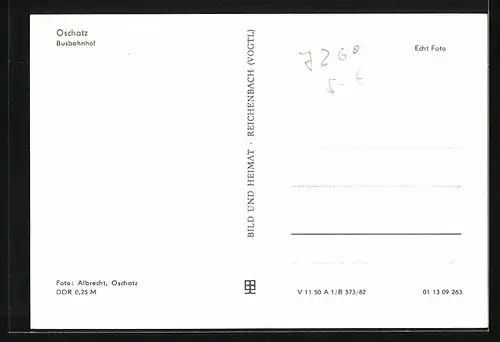 AK Oschatz, Busbahnhof aus der Vogelschau