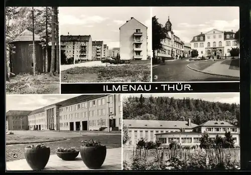 AK Ilmenau /Thür., Goethehäuschen auf dem Kickelhahn, Schortestrasse, Rathaus und Schloss