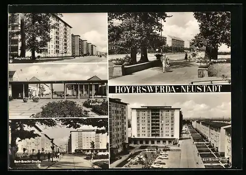 AK Hoyerswerda-Neustadt, Magistrale, Bert-Brecht-Strasse, Kaufhof