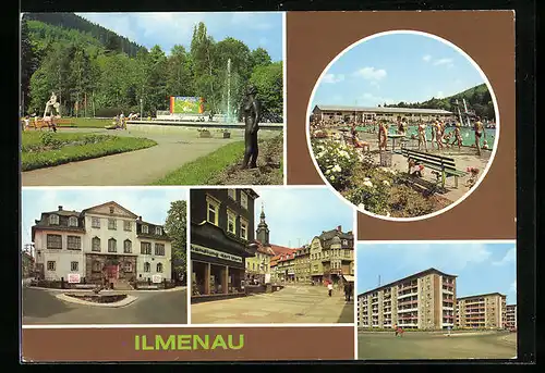 AK Ilmenau, Anlage am Kreiskulturhaus, Schwimmsportstätte, Lindenstrasse, Neubaugebiet am Stollen