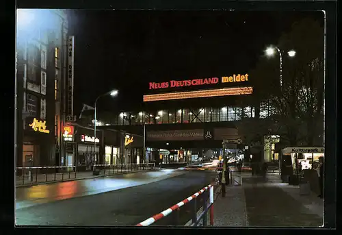 AK Berlin, Bahnhof Friedrichstrasse bei Nacht