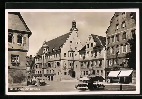 AK Nördlingen, Partie am Rathaus