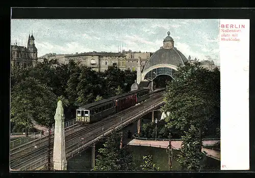 AK Berlin-Schöneberg, Nollendorfplatz mit Hochbahn