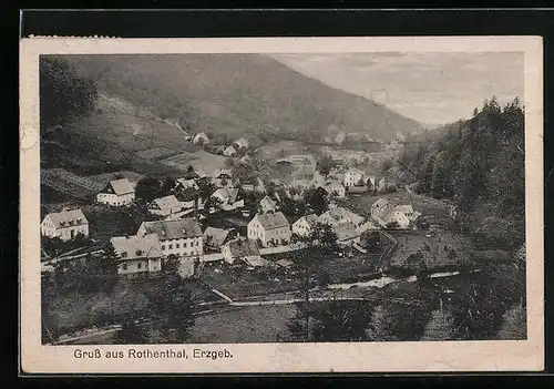 AK Rothenthal /Erzgeb., Ortsansicht aus der Vogelschau