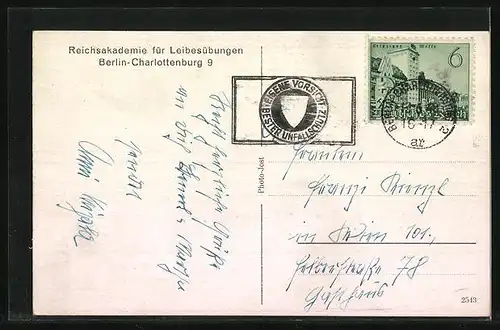 AK Berlin-Charlottenburg, Reichsakademie für Leibesübungen, Friedrich Friesenhaus