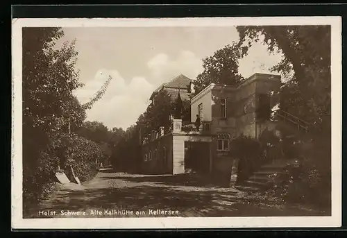 AK Eutin /Holst. Schweiz, Gasthof Alte Kalkhütte am Kellersee