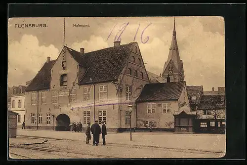 AK Flensburg, Ansicht vom Hafenamt