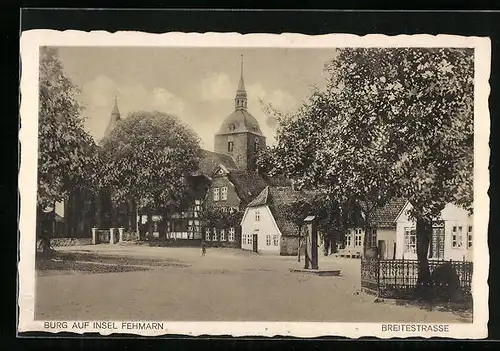 AK Burg auf Insel Fehmarn, Partie an der Breitestrasse