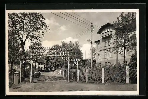 AK Frankenberg i. Sa., Zugang zum Gasthof und Sommerfrische Lützelhöhe