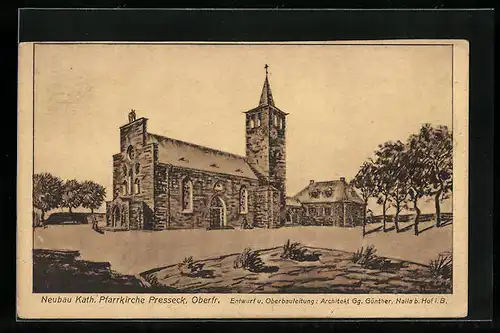 AK Presseck /Oberfr., Neubau der kath. Pfarrkirche