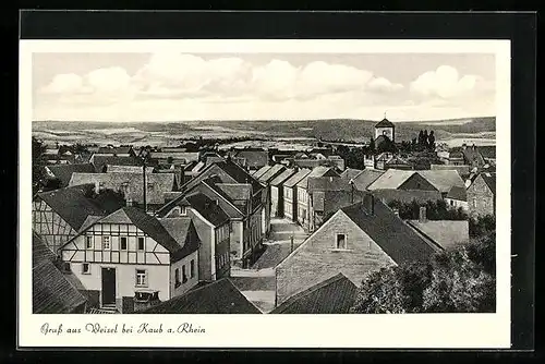 AK Weisel, Strassenpartie mit Fachwerkhaus