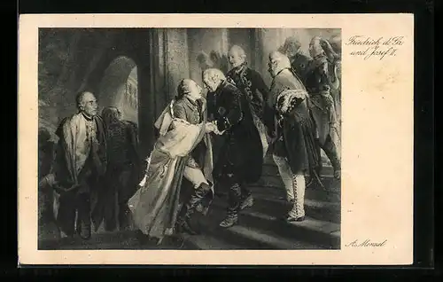 AK Friedrich der Grosse und Joseph II., von Adolf von Menzel