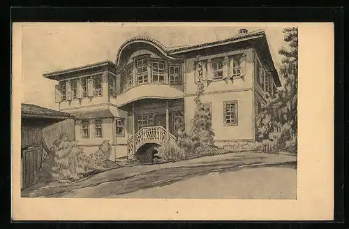 Künstler-AK Koprivchtitsa, Maison de Th. Kablechkov