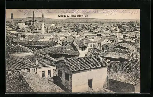 AK Uesküb, Ortsansicht aus der Vogelschau